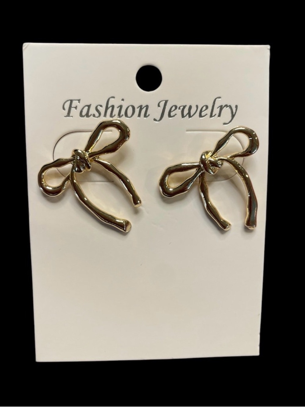 Fashion Jewelry Shiny Gold Bow Stud Earrings